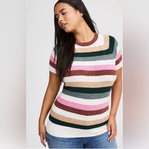 Women’s Torrid Plus Size Softest Sweater Short Sleeve Raglan Pullover Top
